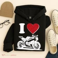 I Love Motorcycles Hoodie thumb 4