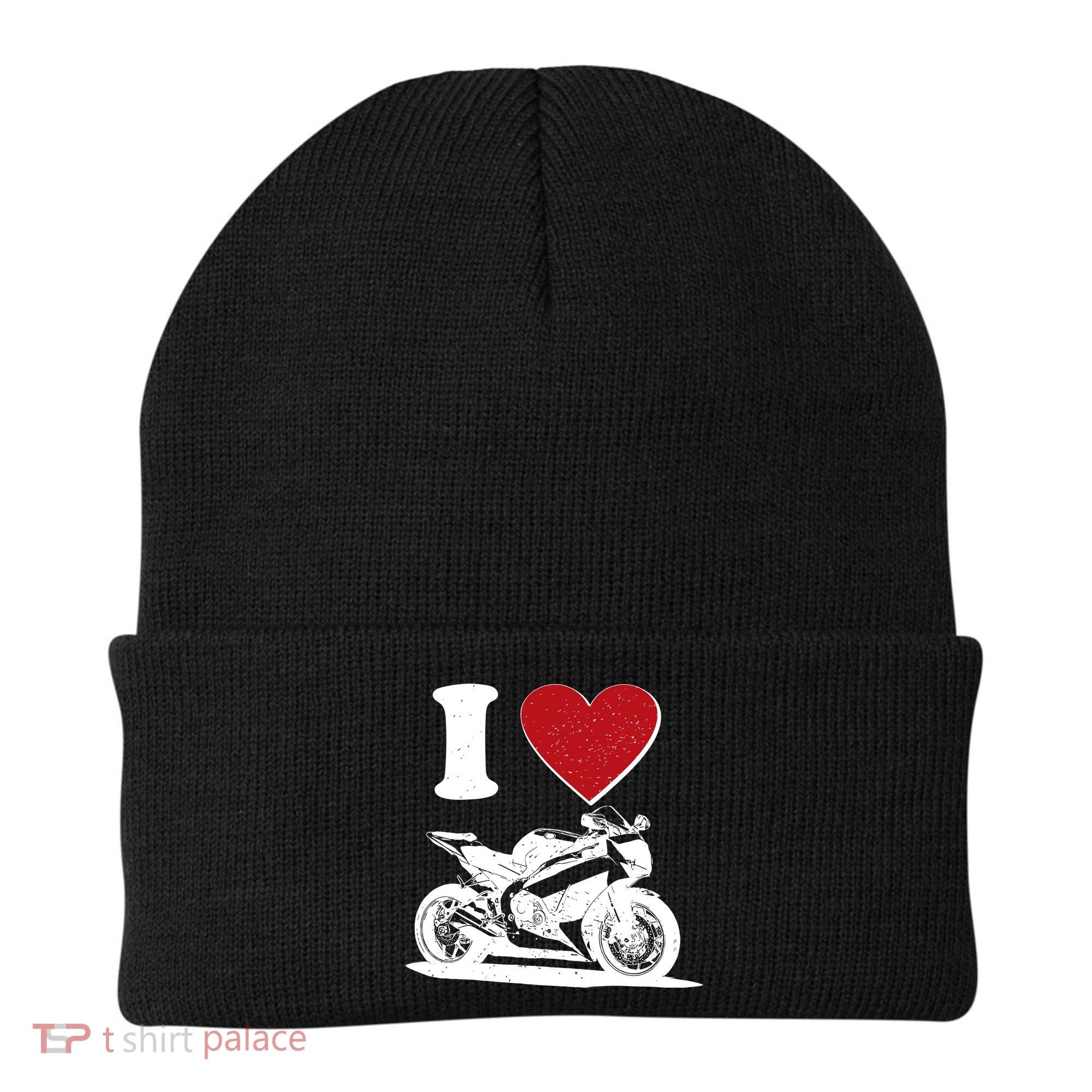 I Love Motorcycles Beanie