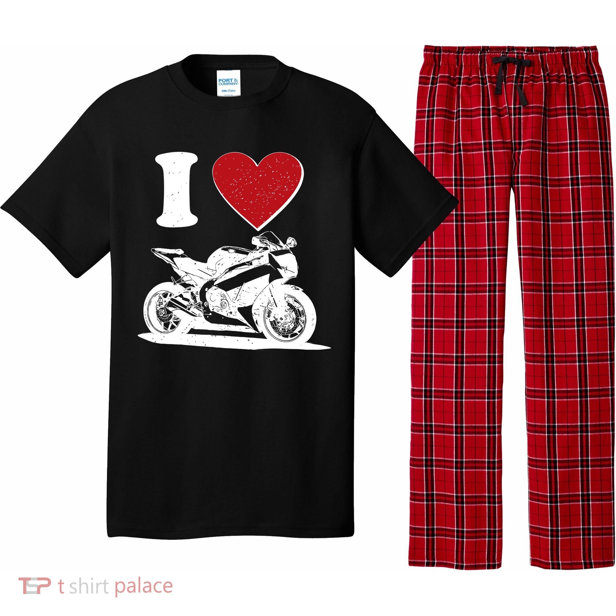 I Love Motorcycles Pajama Set