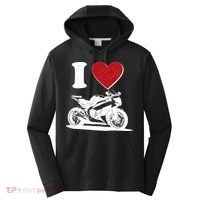 I Love Motorcycles Performance Fleece Hoodie thumb 0