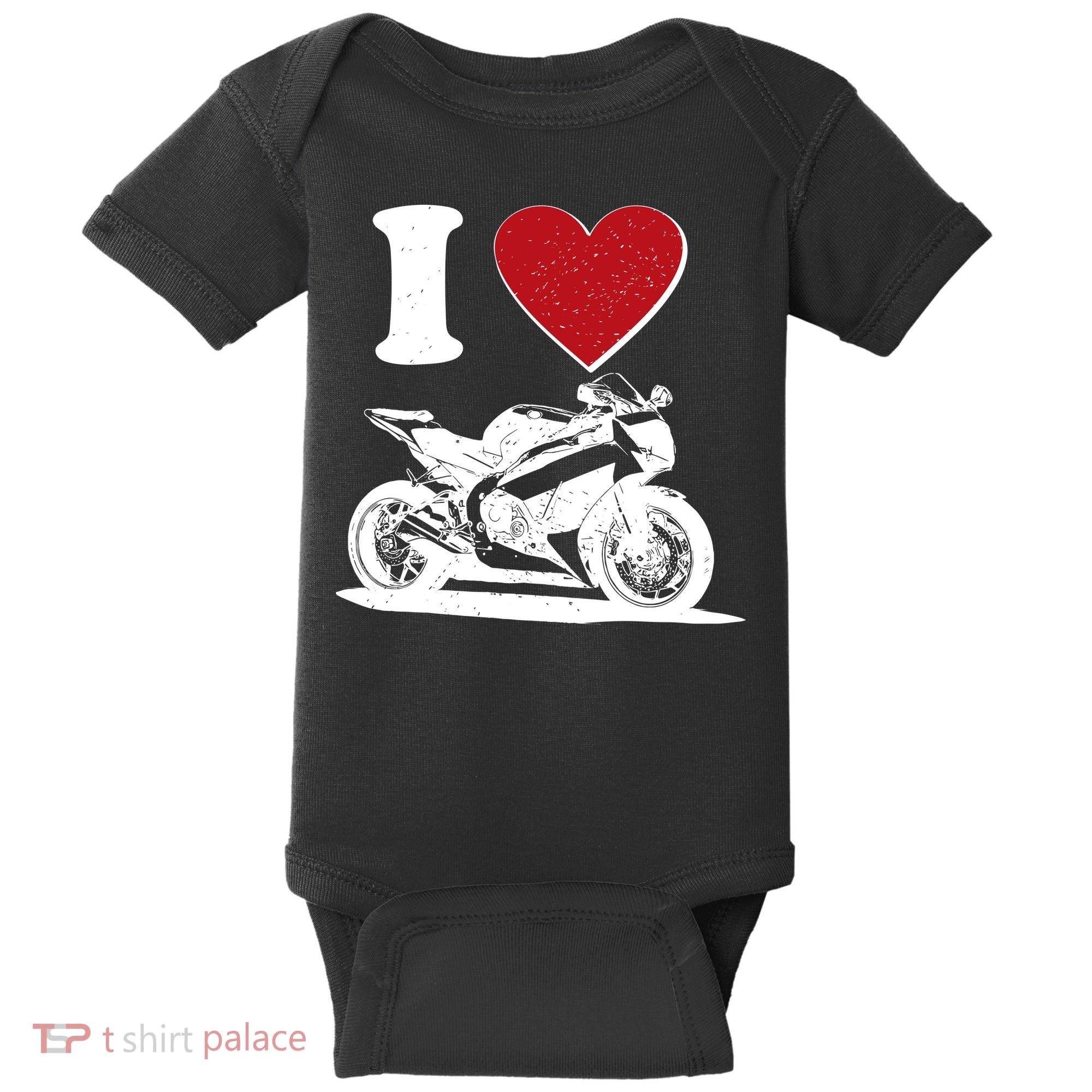 I Love Motorcycles Baby Bodysuit