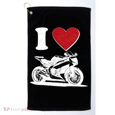 I Love Motorcycles Golf Towel