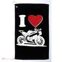 I Love Motorcycles Golf Towel thumb 0