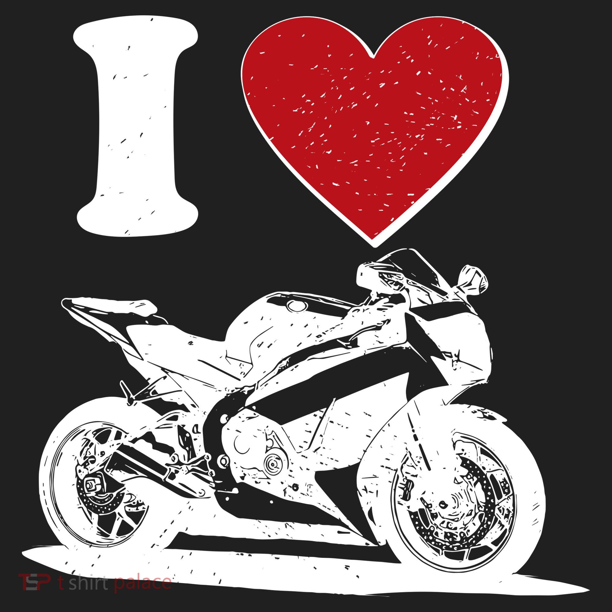 I Love Motorcycles Golf Towel