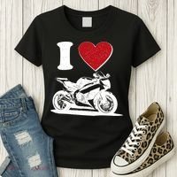 I Love Motorcycles Women's T-Shirt thumb 3