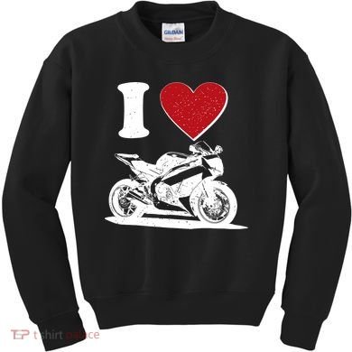 I Love Motorcycles Kids Sweatshirt