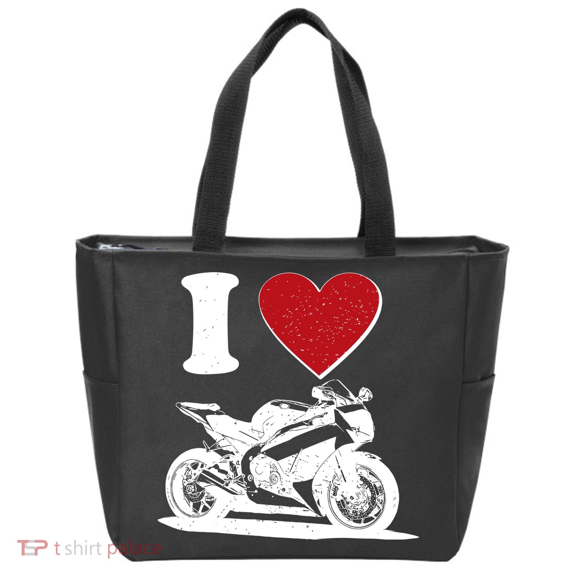 I Love Motorcycles Tote Bag