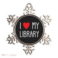 I Love My Library For Book Lovers Readers Librarian Ornament thumb 0