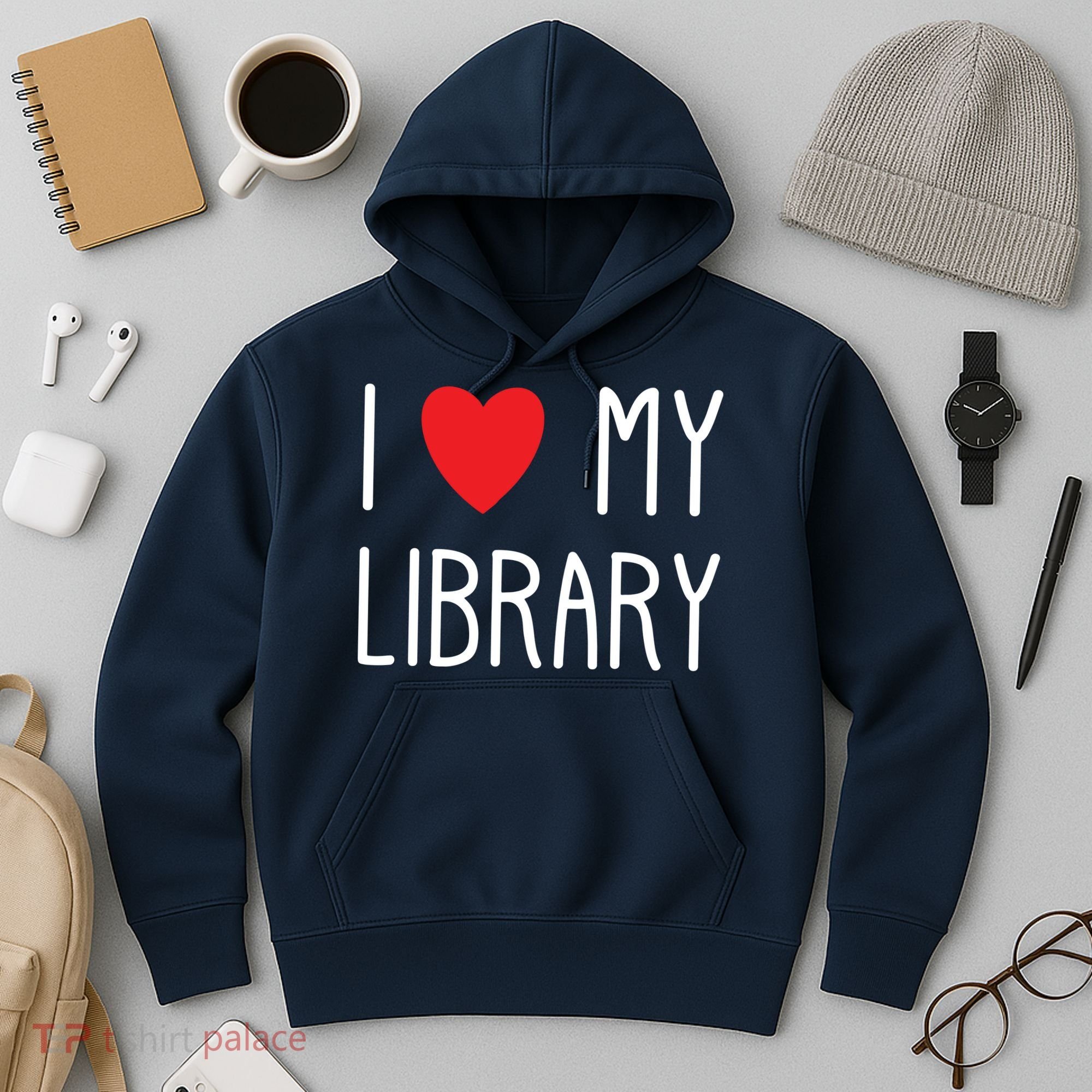 I Love My Library For Book Lovers Readers Librarian Hoodie