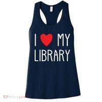 I Love My Library For Book Lovers Readers Librarian Women's Tank Top thumb 0