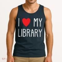 I Love My Library For Book Lovers Readers Librarian Tank Top thumb 3