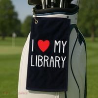 I Love My Library For Book Lovers Readers Librarian Golf Towel thumb 2