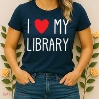 I Love My Library For Book Lovers Readers Librarian Women's T-Shirt thumb 2