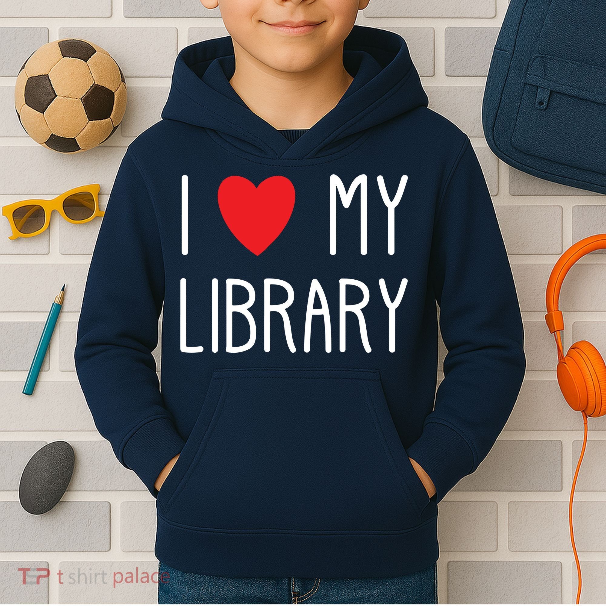 I Love My Library For Book Lovers Readers Librarian Kids Hoodie