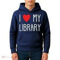 I Love My Library For Book Lovers Readers Librarian Kids Hoodie thumb 4