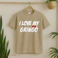 I Love My Gringo Valentine's Day For Latinafriend Wife T-Shirt thumb 2