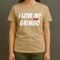 I Love My Gringo Valentine's Day For Latinafriend Wife T-Shirt thumb 4