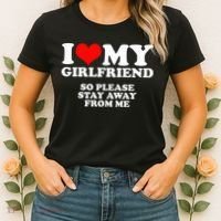 I Love My Girlfriend So Please Stay Away From Me Women's T-Shirt thumb 2