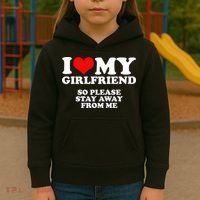 I Love My Girlfriend So Please Stay Away From Me Kids Hoodie thumb 3