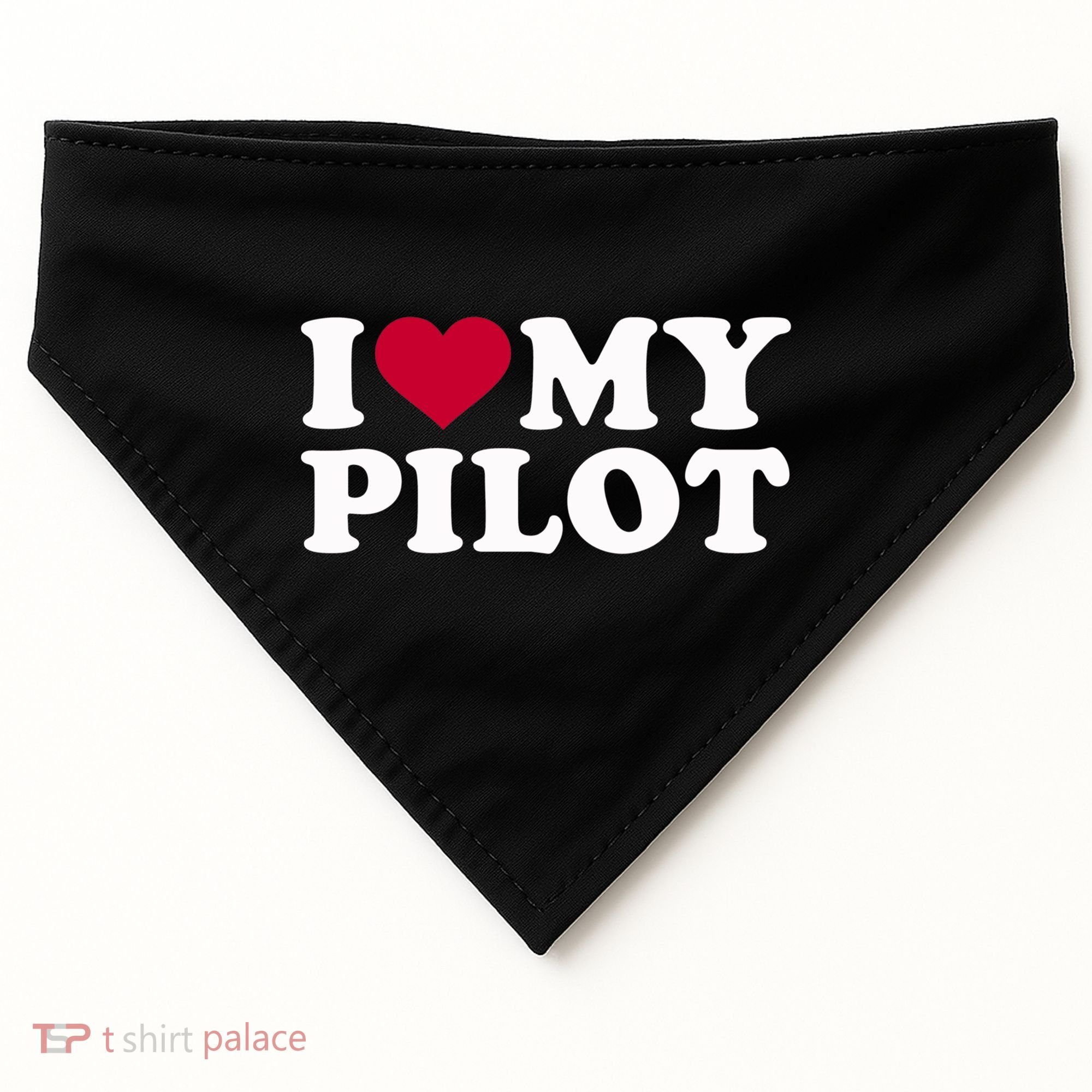 I Love My Pilot Gift USA-Made Doggie Bandana