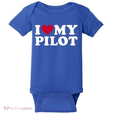 I Love My Pilot Gift Baby Bodysuit