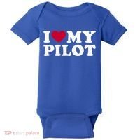 I Love My Pilot Gift Baby Bodysuit thumb 0