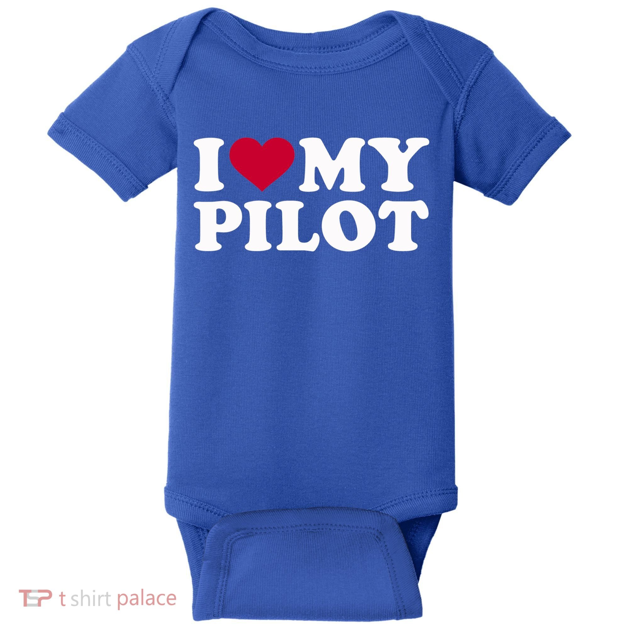 I Love My Pilot Gift Baby Bodysuit