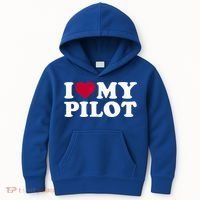 I Love My Pilot Gift Kids Hoodie thumb 0
