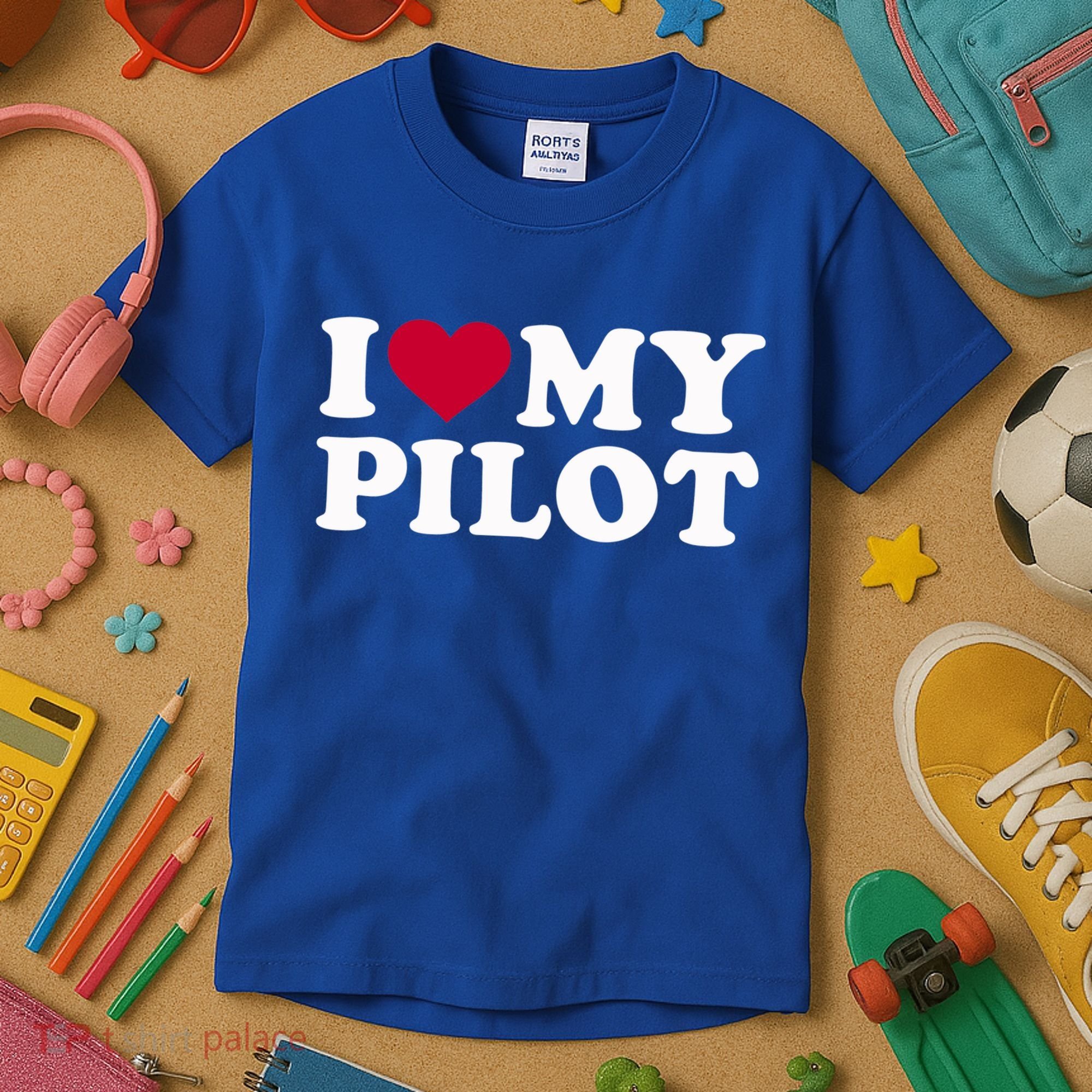 I Love My Pilot Gift Kids T-Shirt