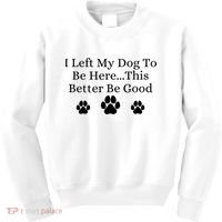 I Left My Dog To Be Here This Better Be Good Kids Sweatshirt thumb 0