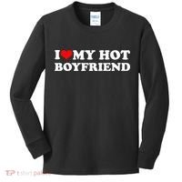 I Love My Hot Boyfriend Kids Long Sleeve Shirt thumb 0