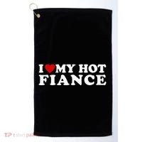 I Love My Hot Fiance Golf Towel thumb 0