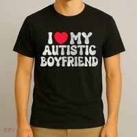 I Love My Autistic Boyfriend I Heart My Bf Girlfriend T-Shirt thumb 3