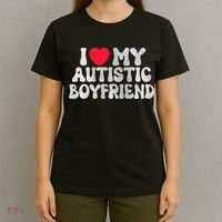 I Love My Autistic Boyfriend I Heart My Bf Girlfriend T-Shirt thumb 4