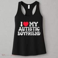 I Love My Autistic Boyfriend I Heart My Bf Girlfriend Women's Tank Top thumb 3