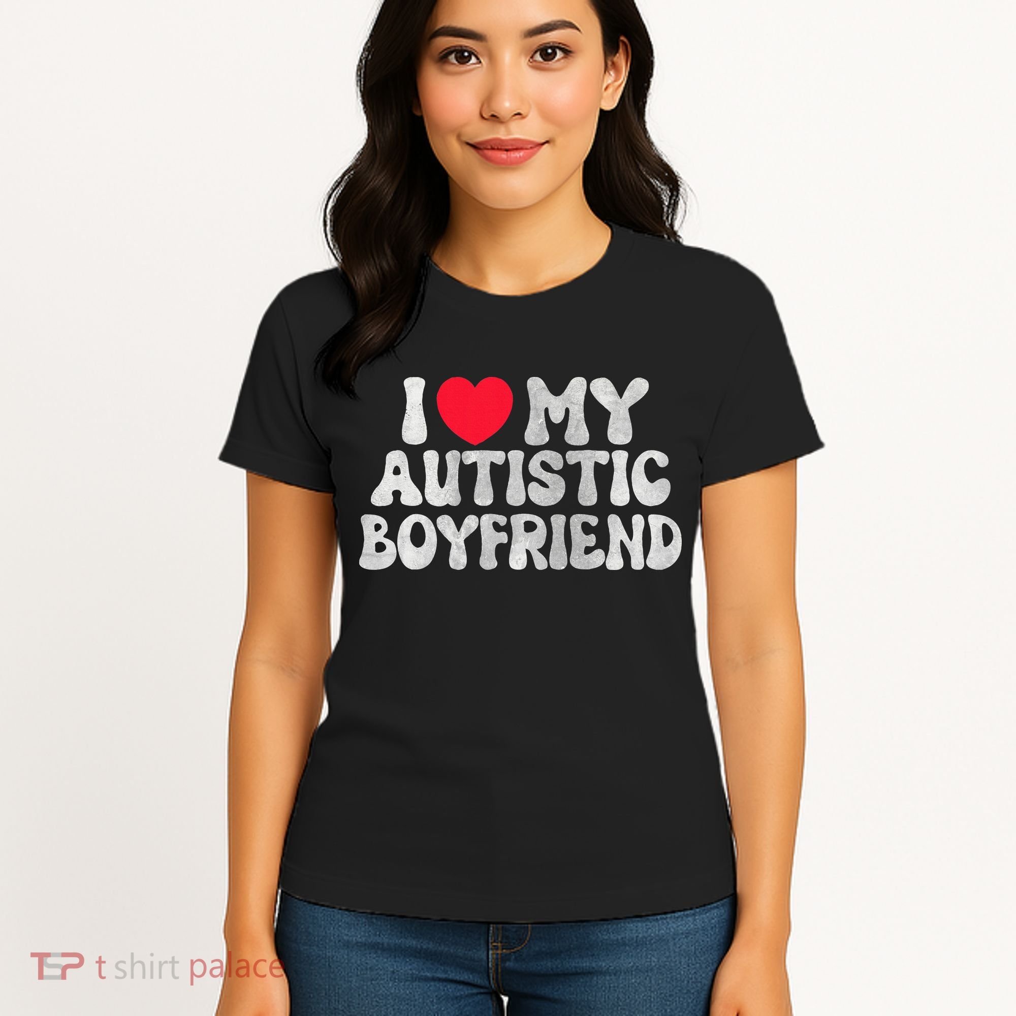 I Love My Autistic Boyfriend I Heart My Bf Girlfriend Women's T-Shirt