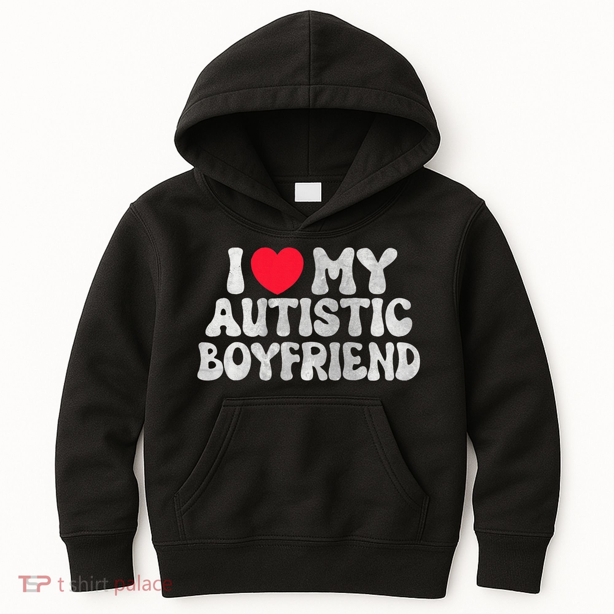 I Love My Autistic Boyfriend I Heart My Bf Girlfriend Kids Hoodie