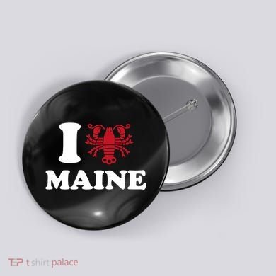 I Love Maine Heart As Lobster Button