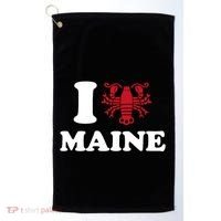 I Love Maine Heart As Lobster Golf Towel thumb 0