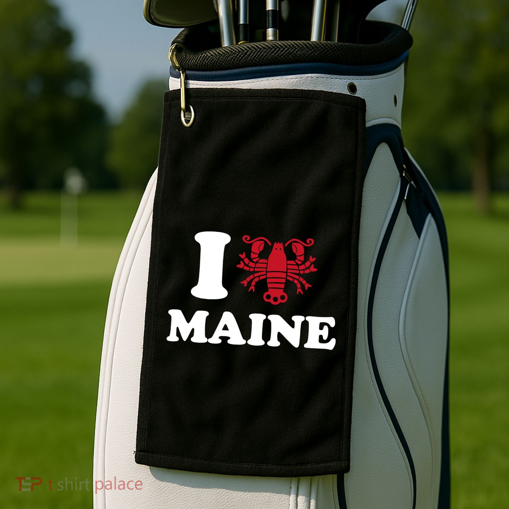 I Love Maine Heart As Lobster Golf Towel
