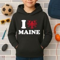 I Love Maine Heart As Lobster Kids Hoodie thumb 2