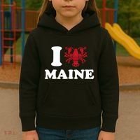 I Love Maine Heart As Lobster Kids Hoodie thumb 3