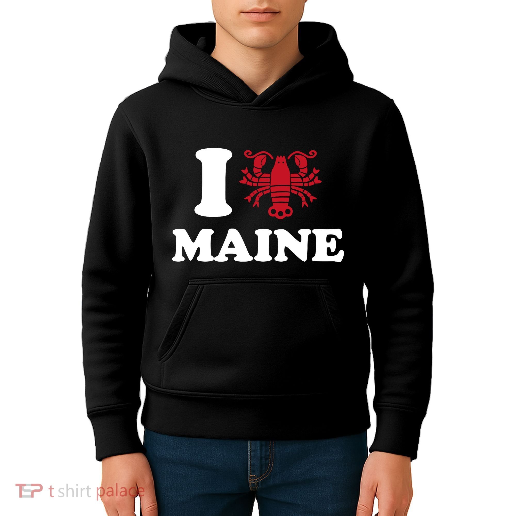 I Love Maine Heart As Lobster Kids Hoodie