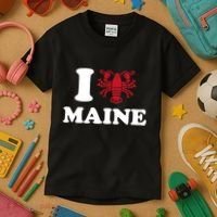 I Love Maine Heart As Lobster Kids T-Shirt thumb 3