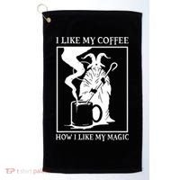 I Like My Coffee How I Like My Magic Golf Towel thumb 0