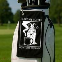 I Like My Coffee How I Like My Magic Golf Towel thumb 2