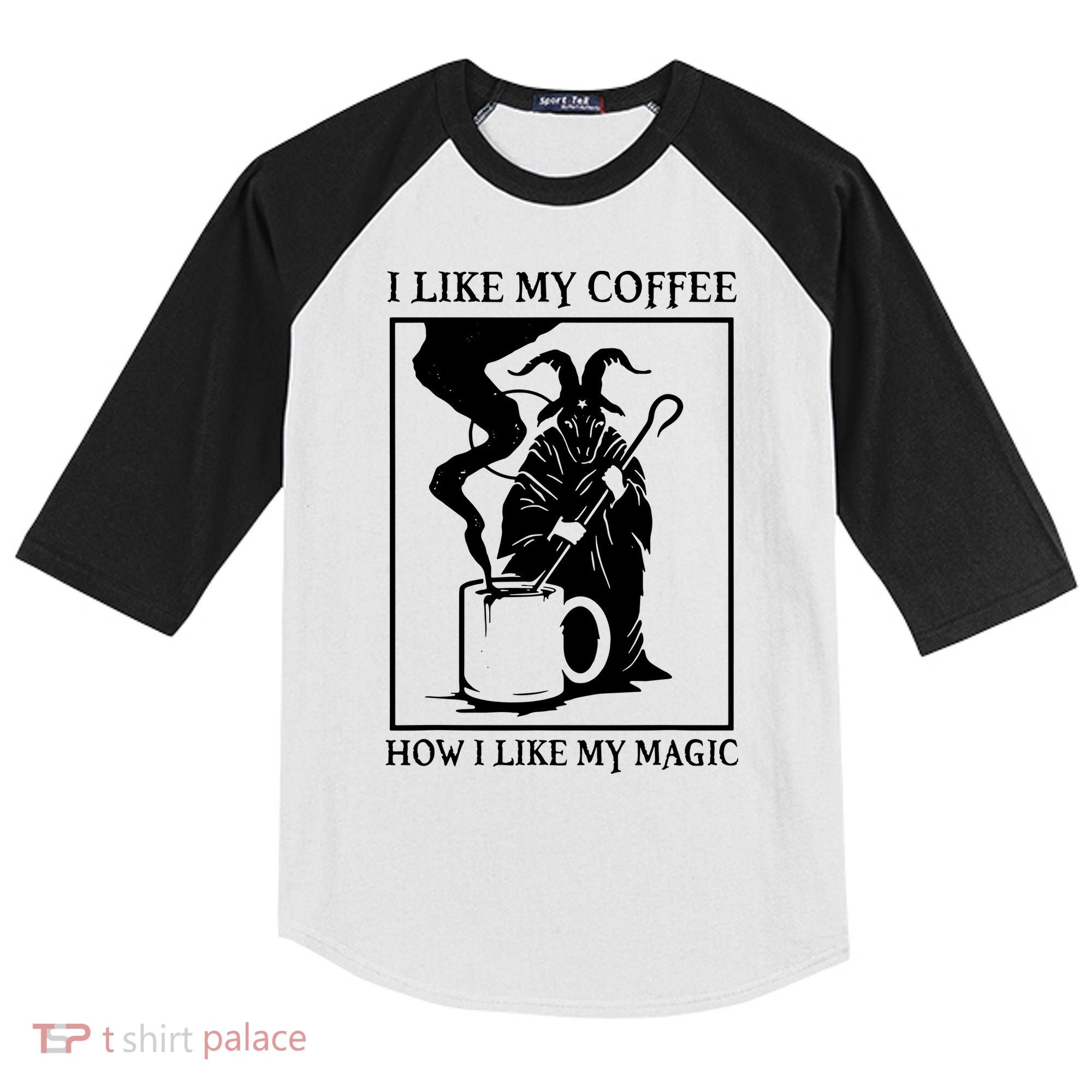 I Like My Coffee How I Like My Magic Kids Colorblock Raglan Jersey