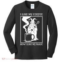 I Like My Coffee How I Like My Magic Kids Long Sleeve Shirt thumb 0
