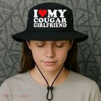 I Love My Cougar Girlfriend I Heart My Cougar Girlfriend Bucket Hat thumb 3