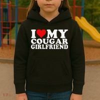 I Love My Cougar Girlfriend I Heart My Cougar Girlfriend Kids Hoodie thumb 3